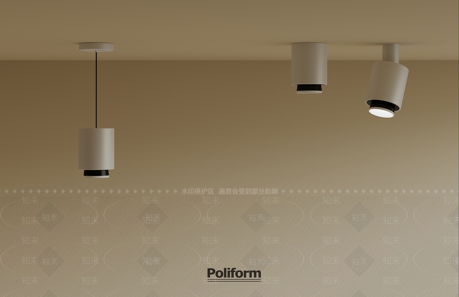 现代筒灯射灯组合3D模型下载【ID:1190230165】
