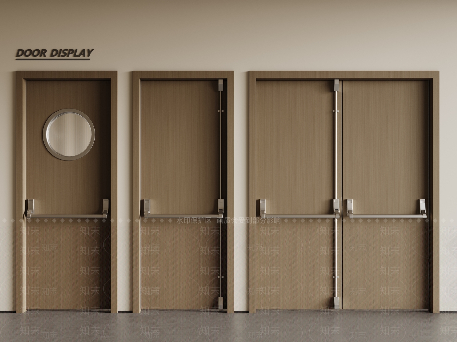 现代原木门组合3D模型下载【ID:1190231337】