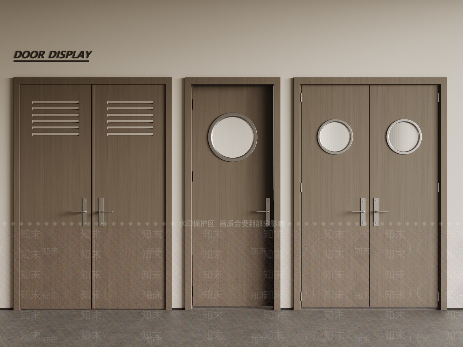 现代原木门组合3D模型下载【ID:1190231593】