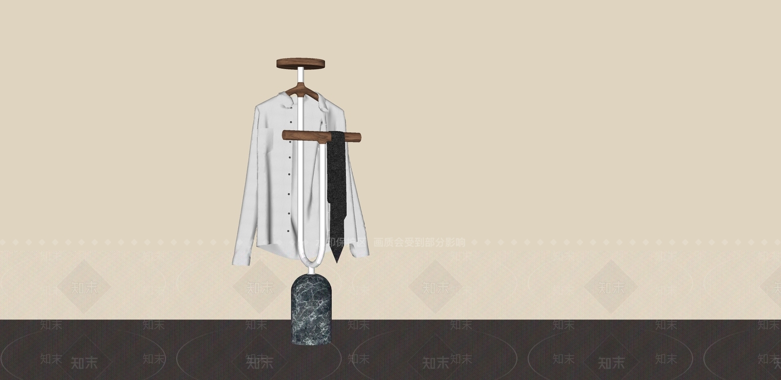 中古侘寂衣架SU模型下载【ID:1190231383】