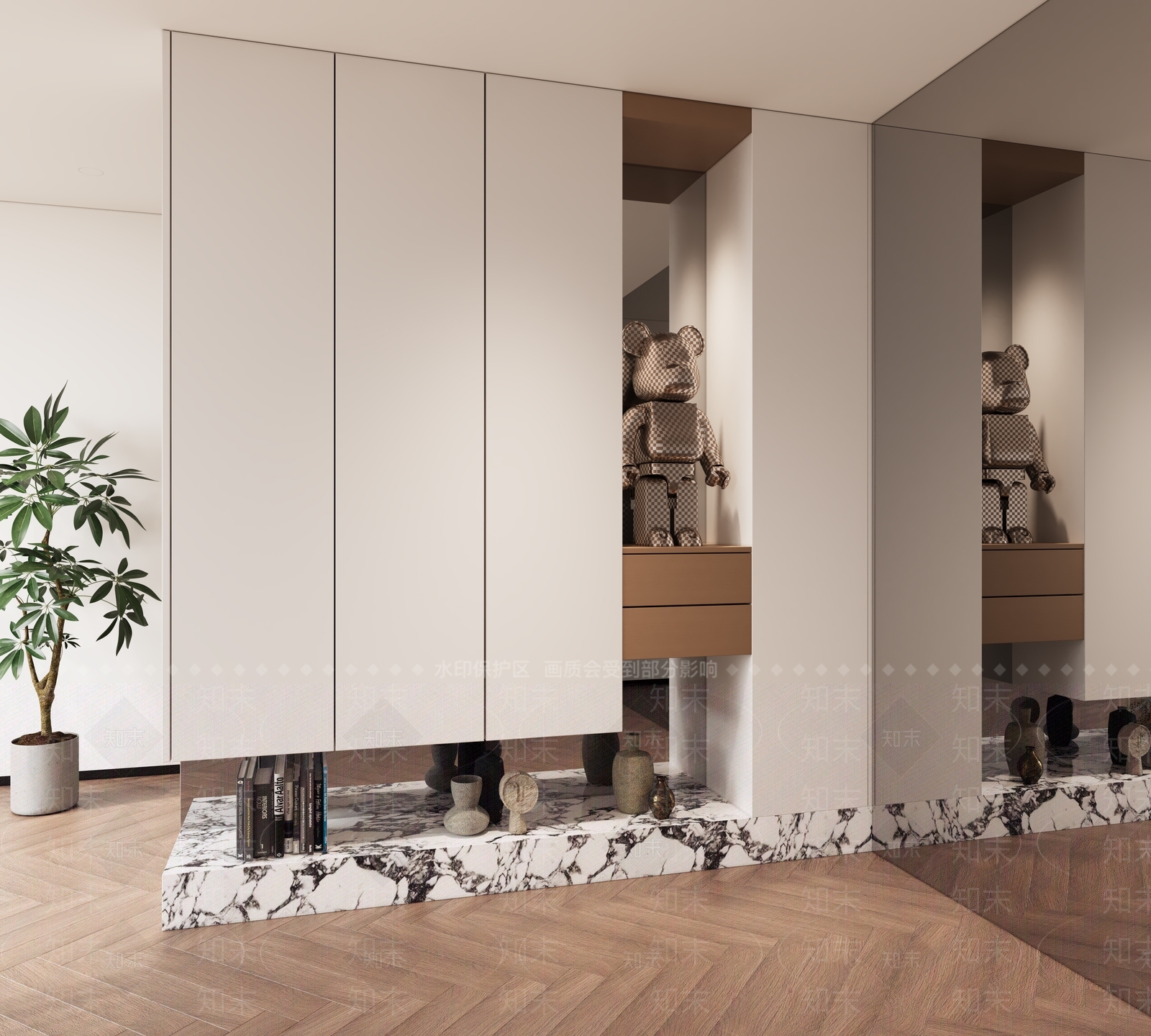 现代玄关柜3D模型下载【ID:1190233446】