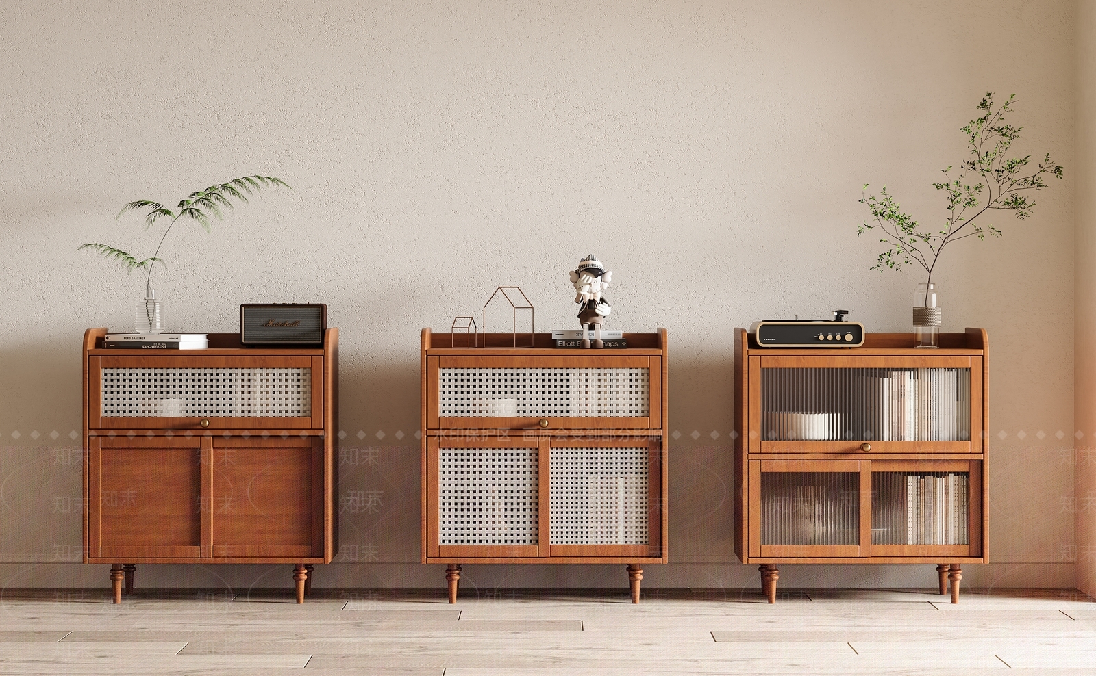 中古侘寂床头柜SU模型下载【ID:1190235650】