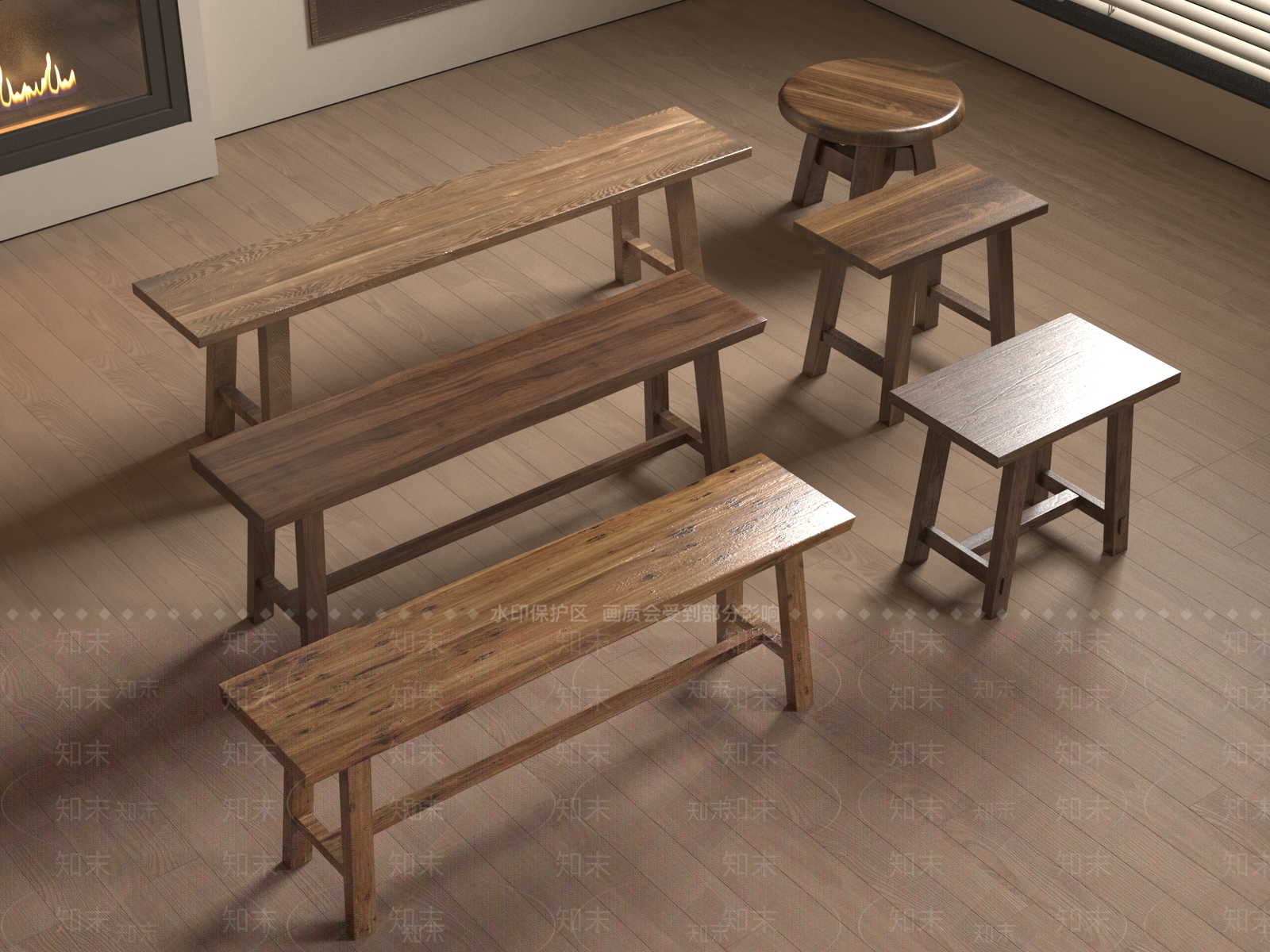 其他凳子3D模型下载【ID:1190239308】