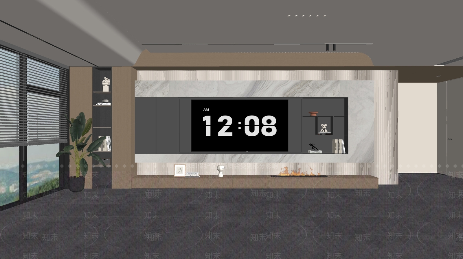 现代背景墙SU模型下载【ID:1190241970】