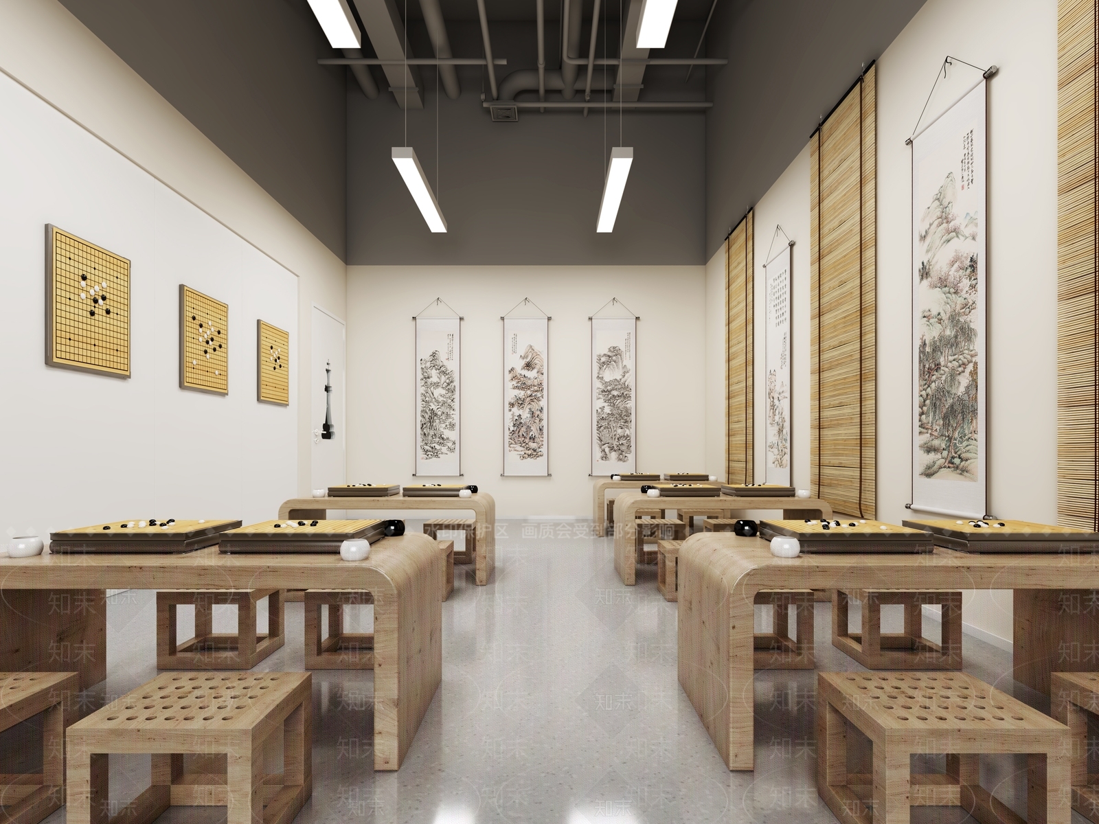 现代教室3D模型下载【ID:1190243249】