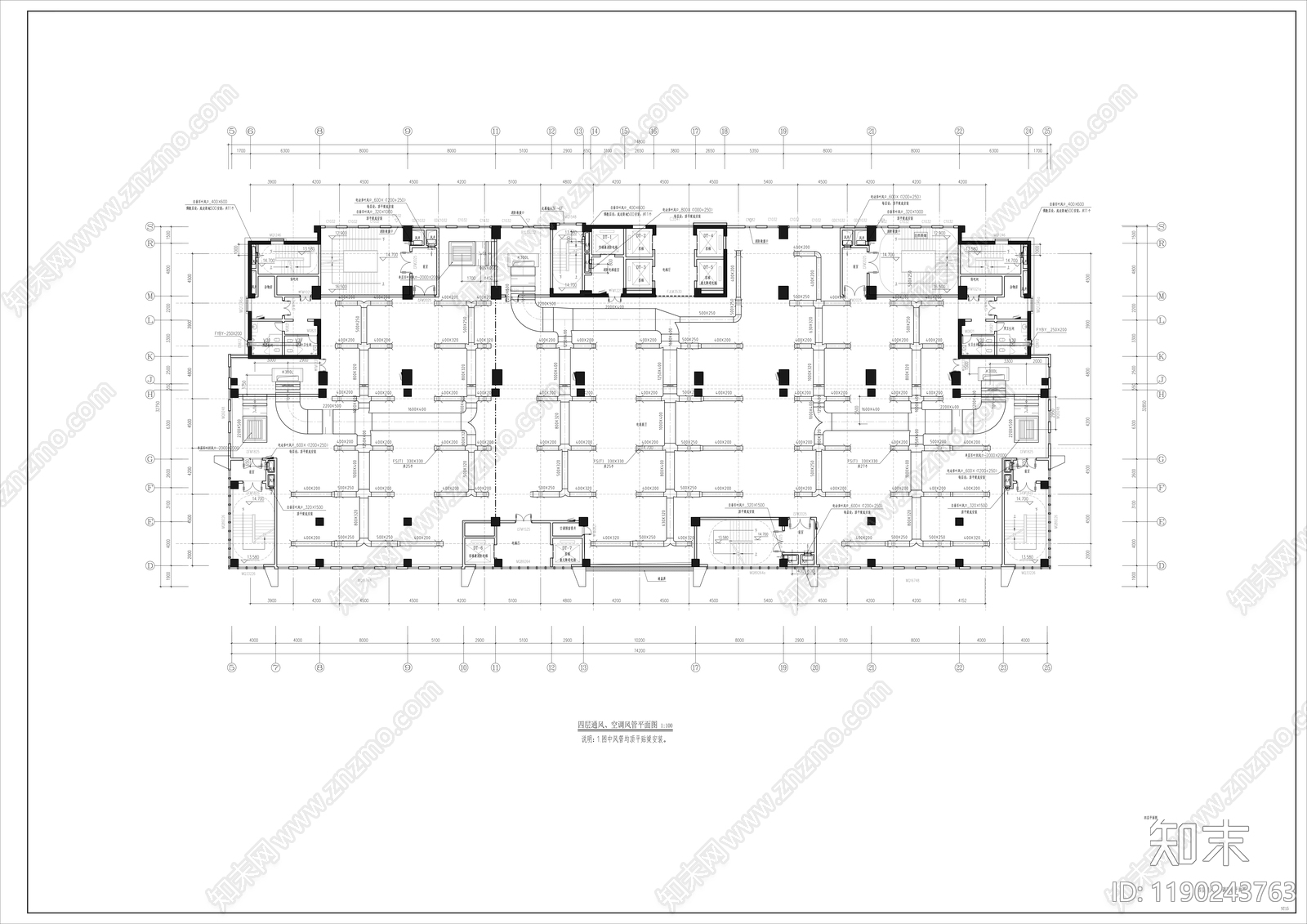 现代极简办公楼建筑cad施工图下载【ID:1190243763】