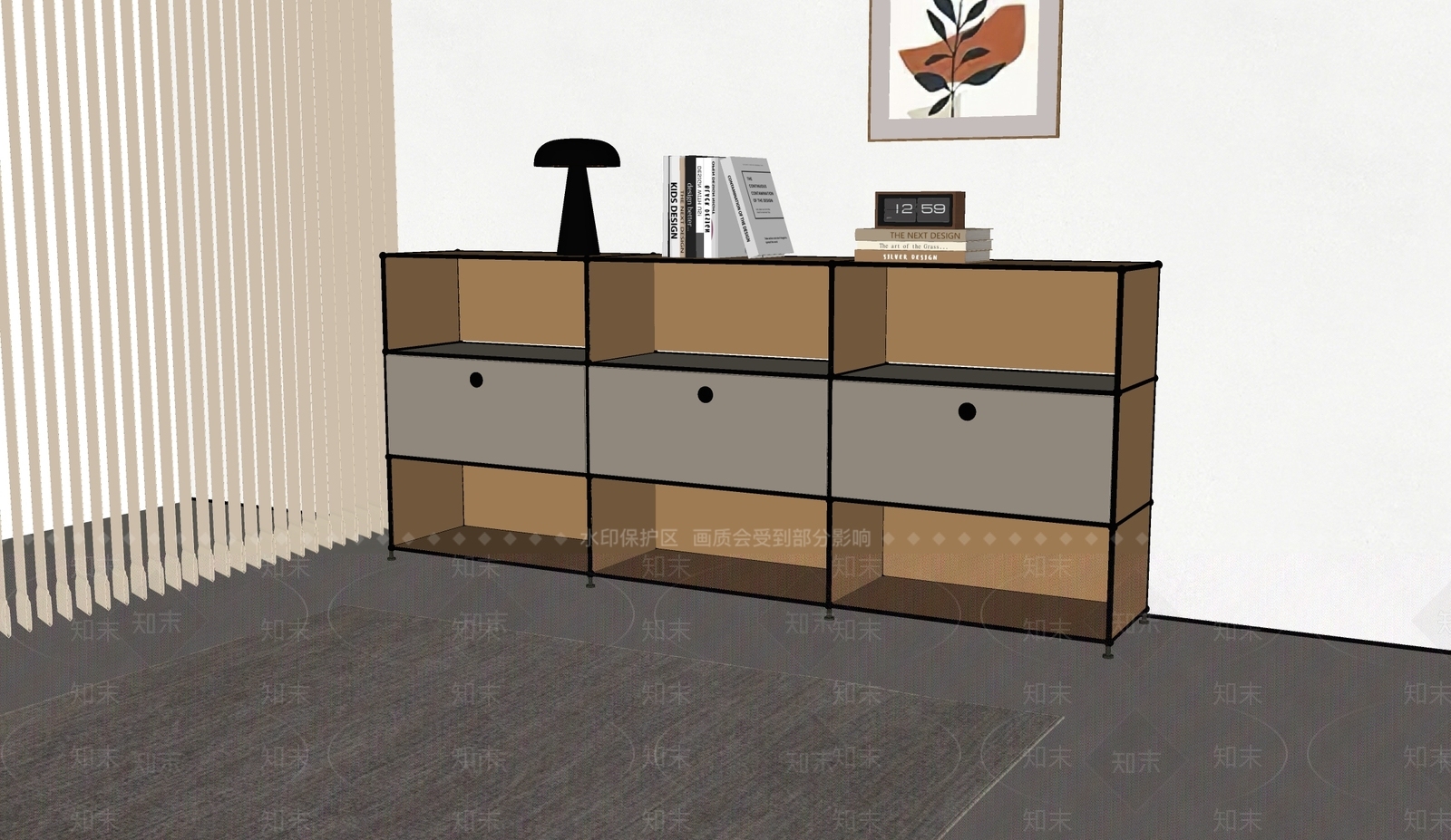 现代奶油斗柜SU模型下载【ID:1190246077】