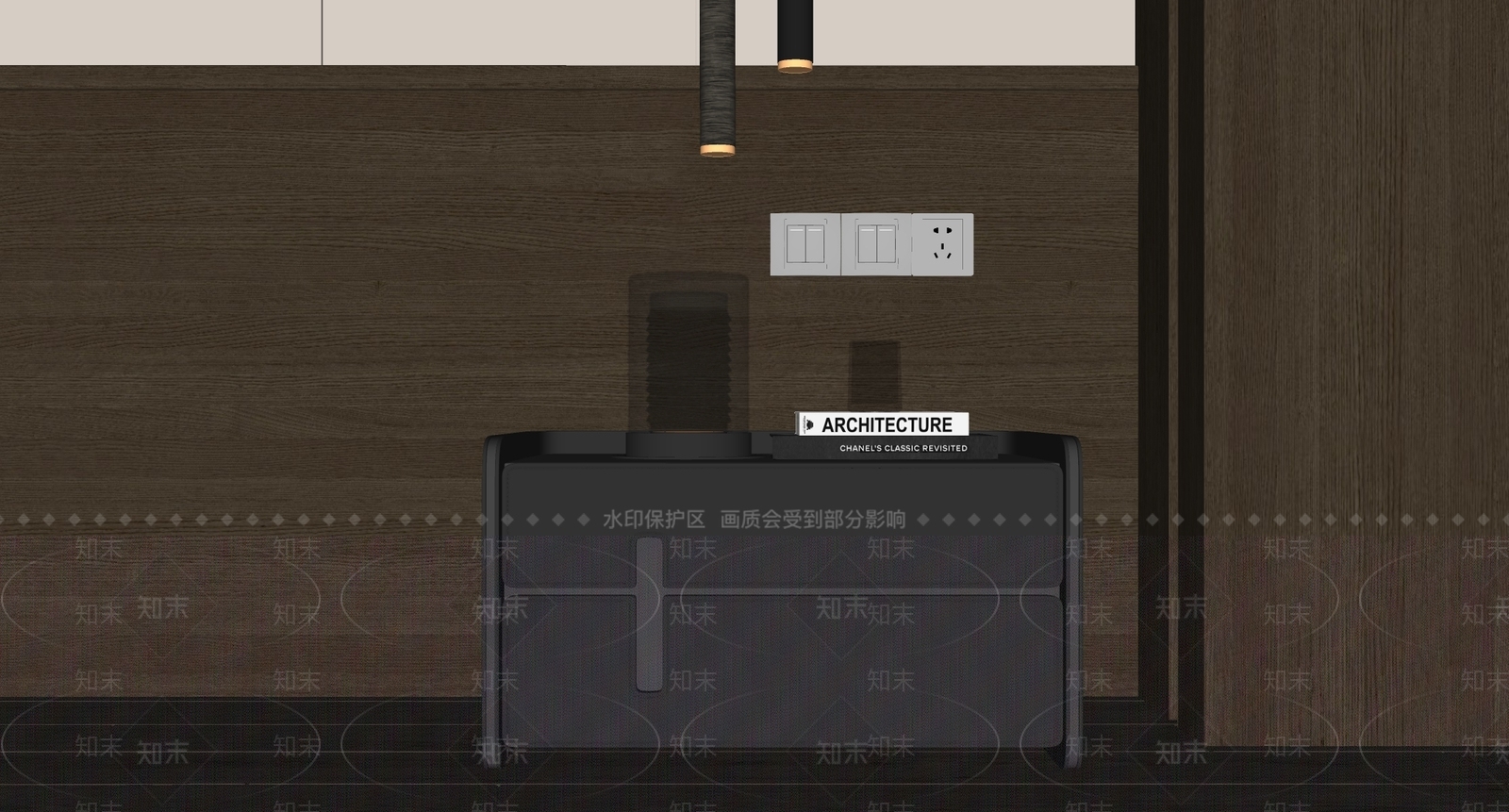 现代意式床头柜SU模型下载【ID:1190248749】
