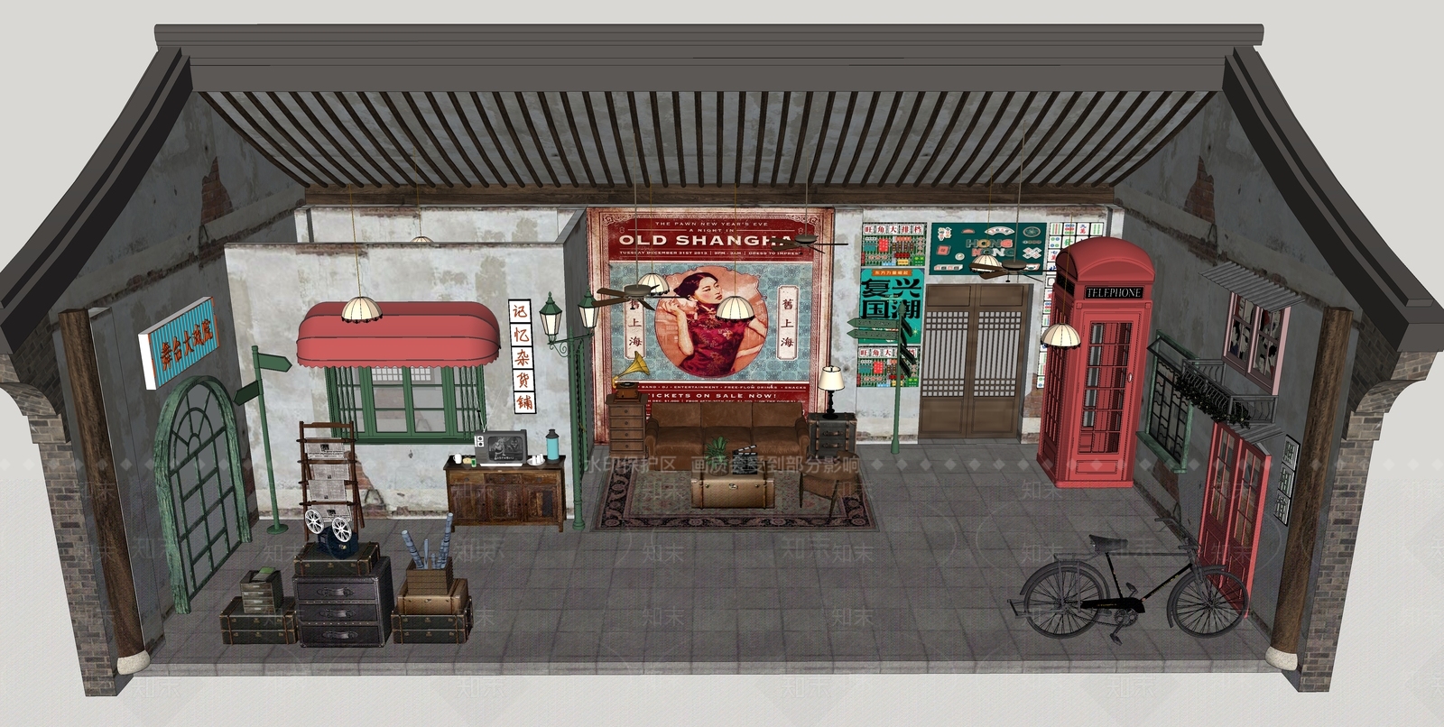 现代其他店铺SU模型下载【ID:1190250971】
