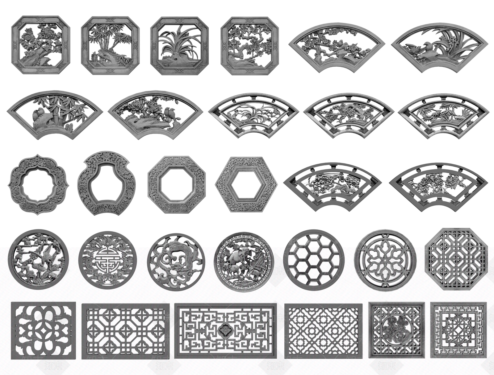 中式镂花窗SU模型下载【ID:1190253262】
