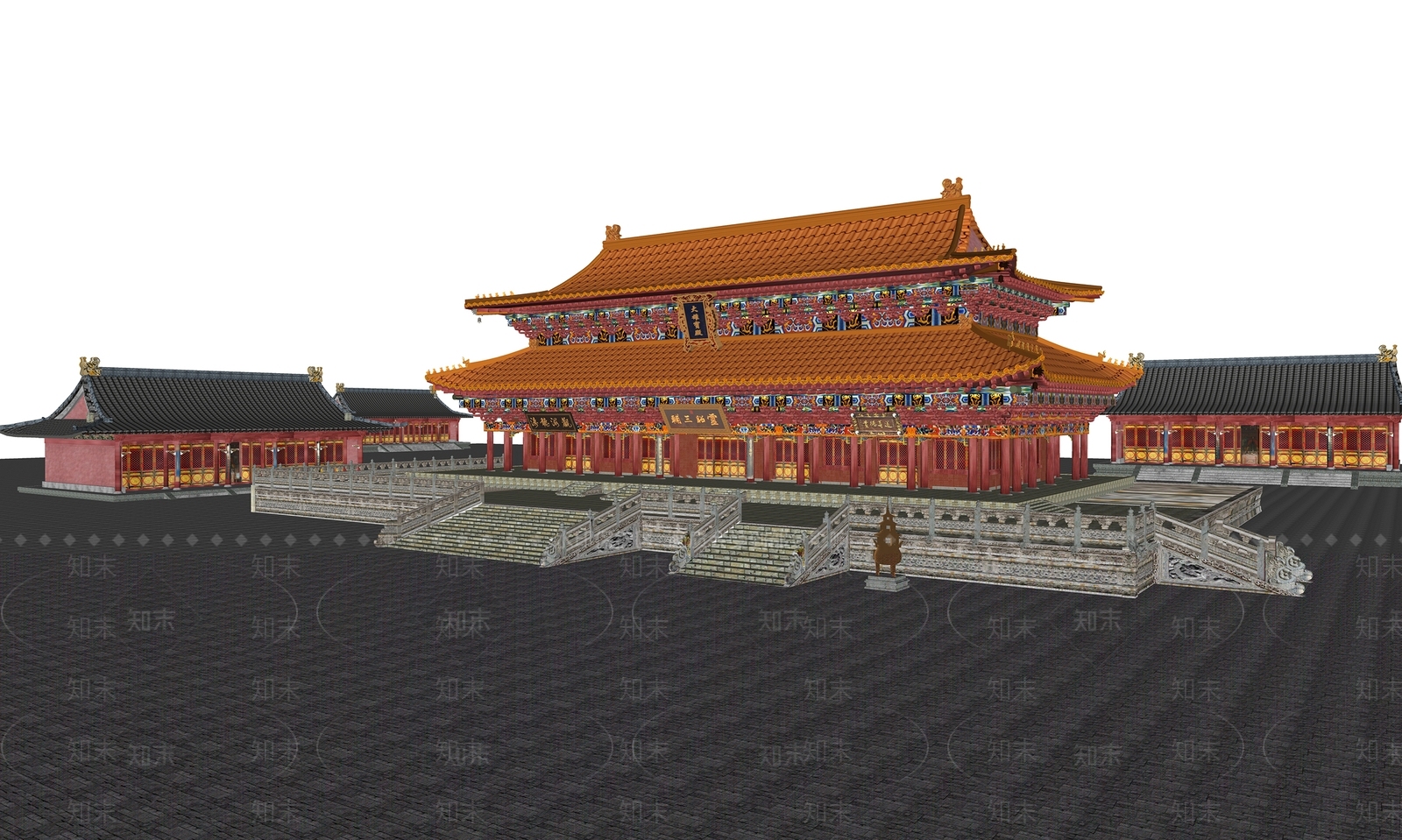 中式古建筑SU模型下载【ID:1190253405】