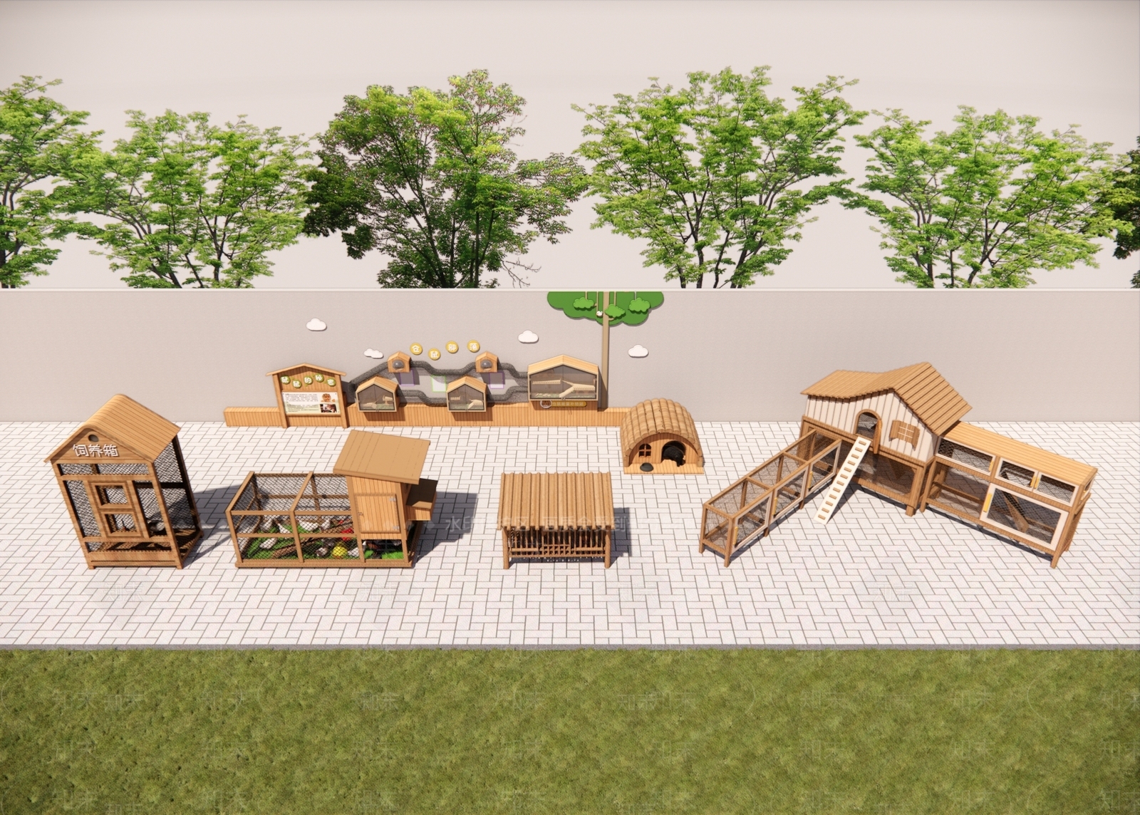 现代儿童游乐区SU模型下载【ID:1190256196】