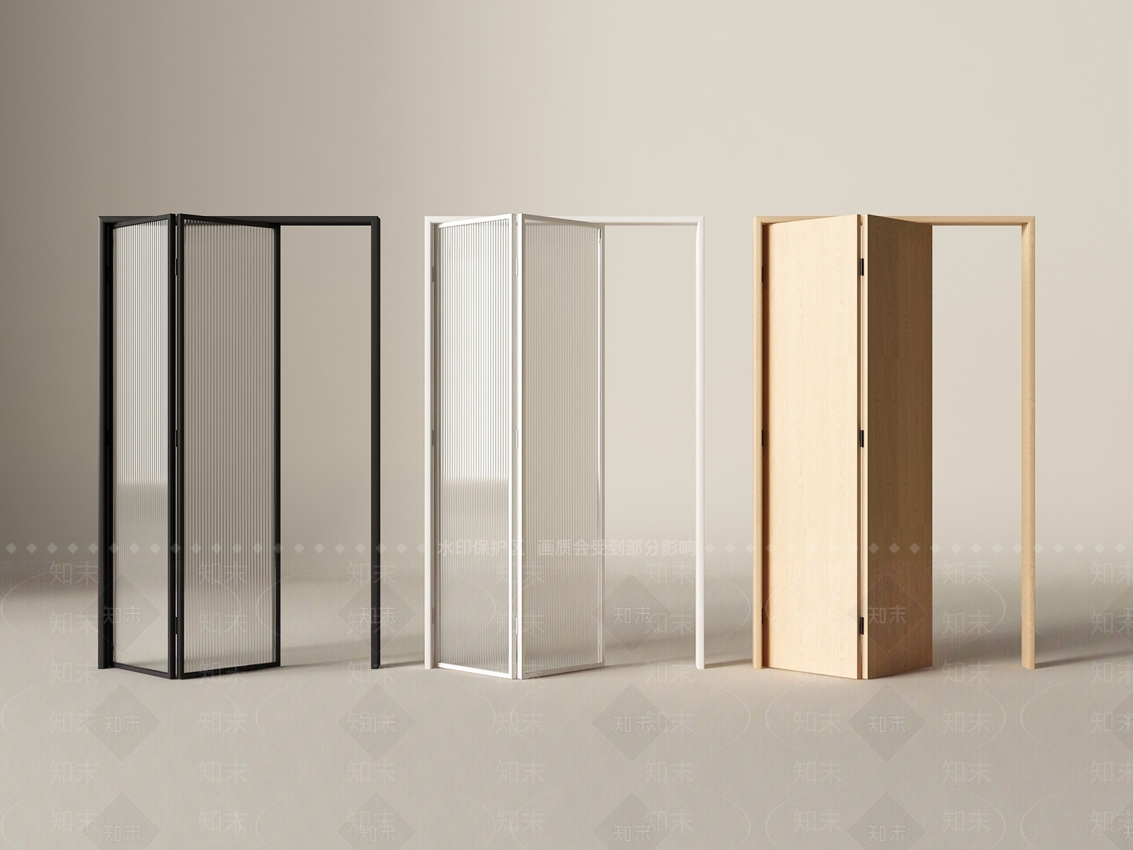 现代折叠门3D模型下载【ID:1190258252】