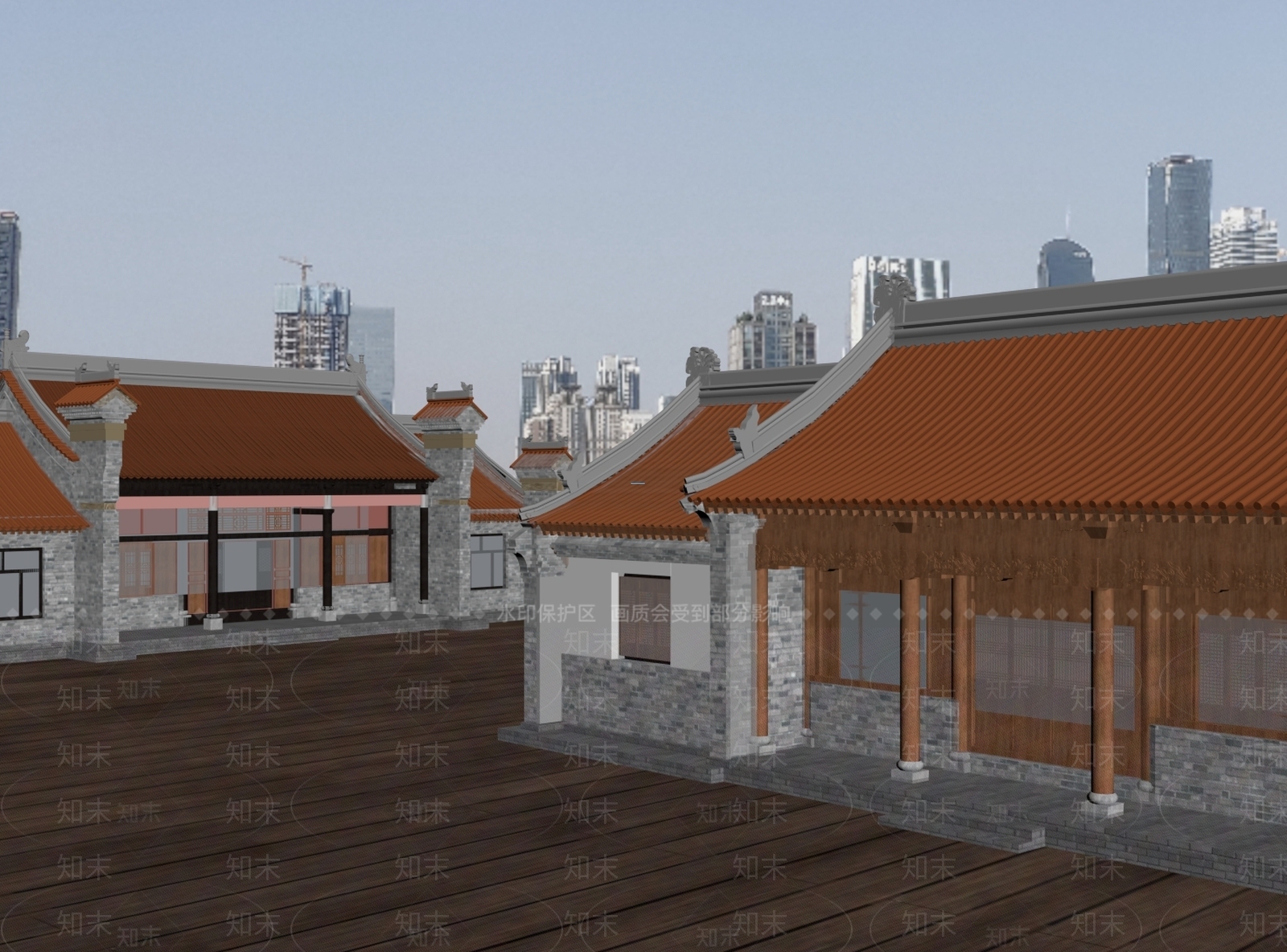 中古古建筑SU模型下载【ID:1190259439】