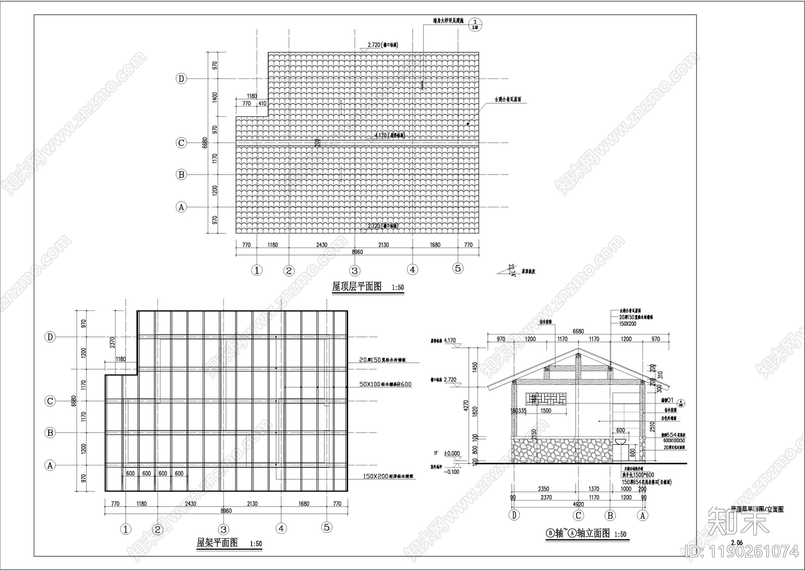 原木复古公厕cad施工图下载【ID:1190261074】