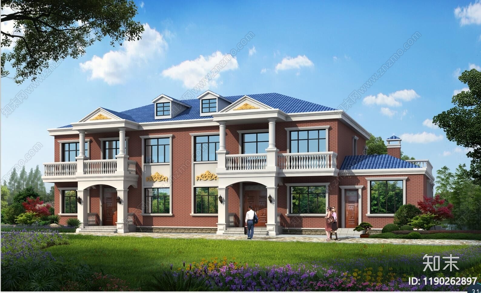 欧式别墅建筑施工图下载【ID:1190262897】