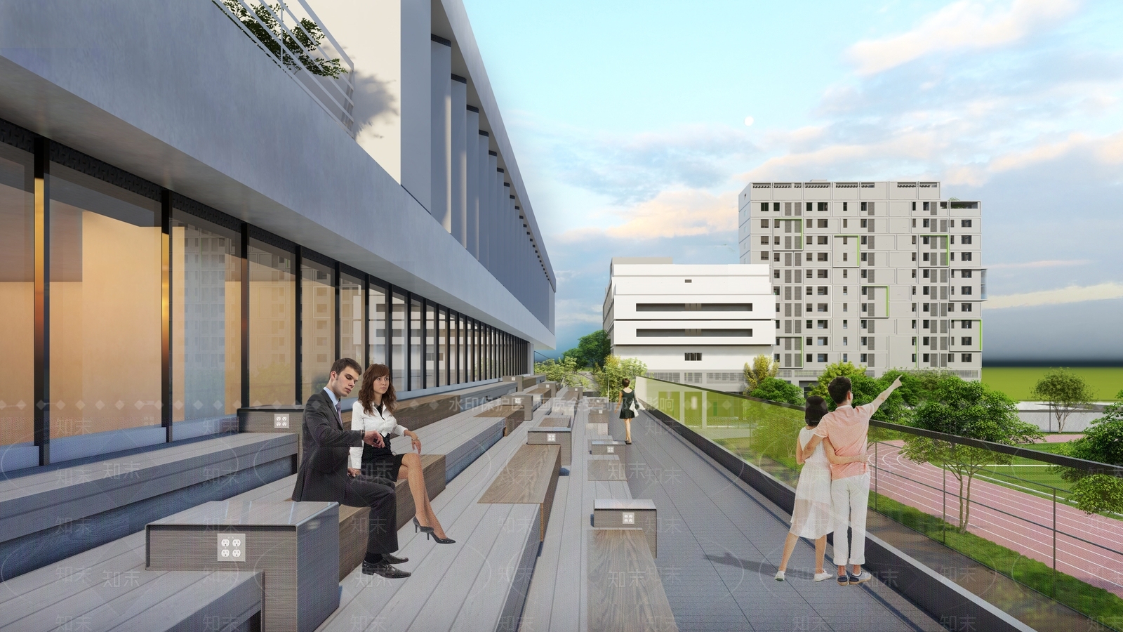 现代办公景观SU模型下载【ID:1190263339】