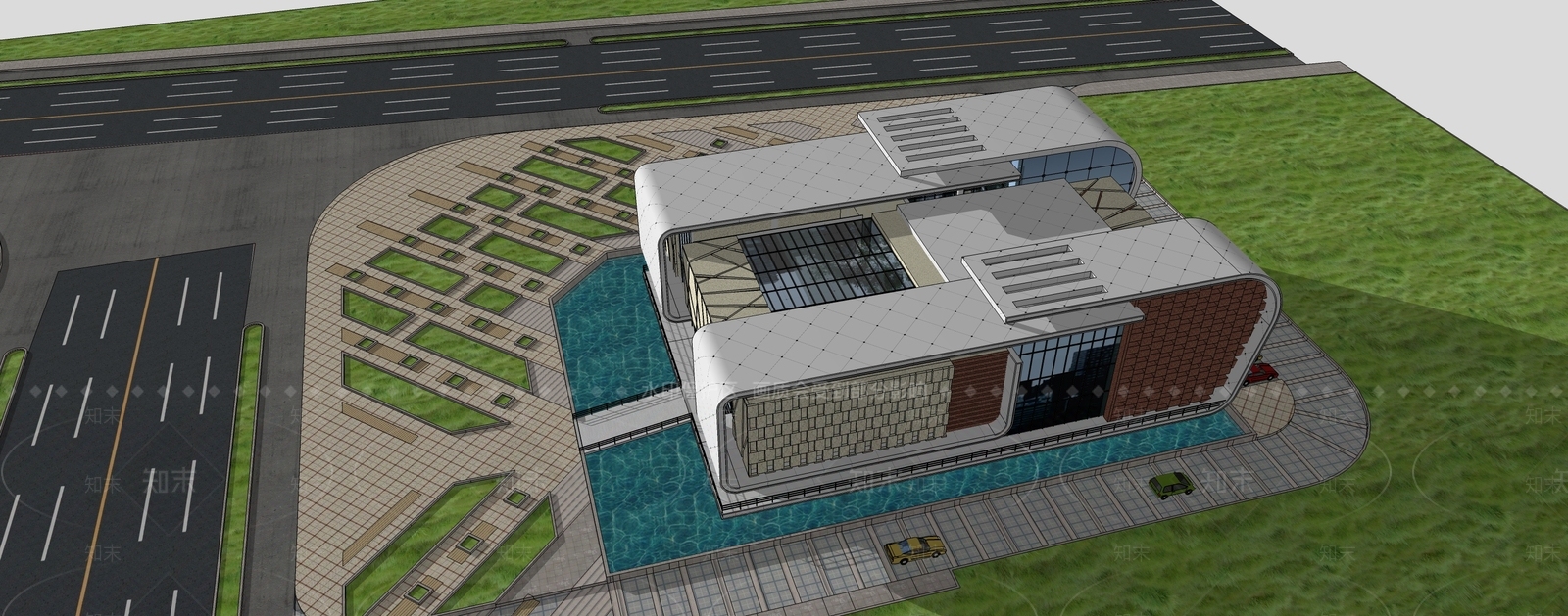 现代体育建筑SU模型下载【ID:1190263675】