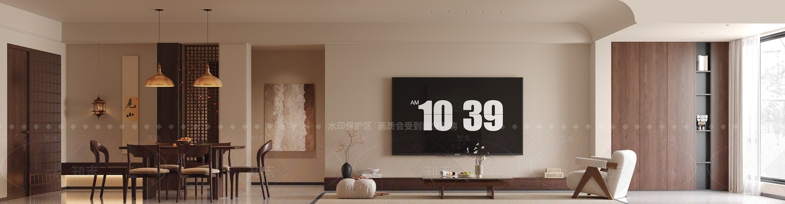 中古侘寂家居客厅3D模型下载【ID:1190264536】