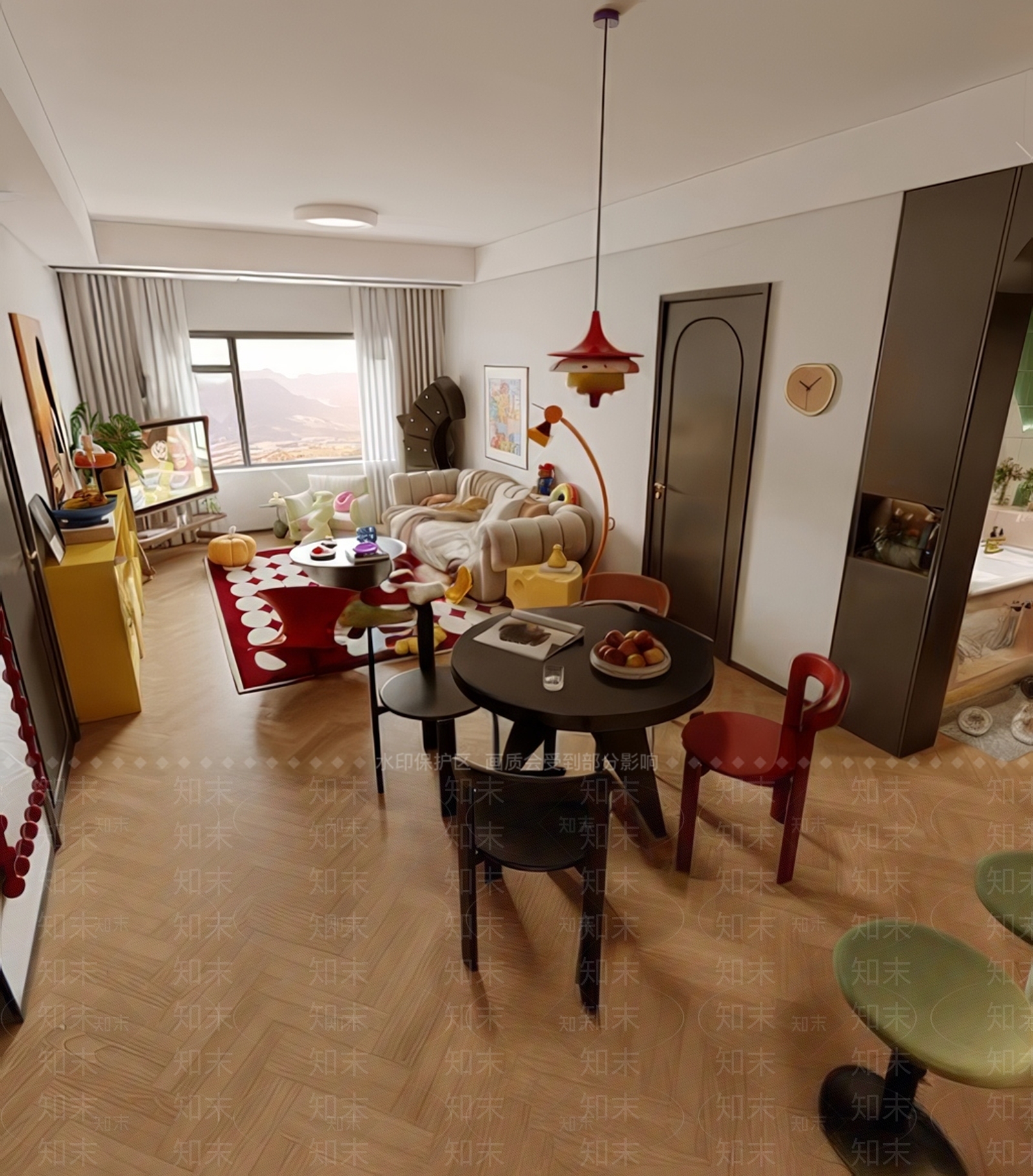 现代别墅客餐厅3D模型下载【ID:1190265533】_知末3d模型网