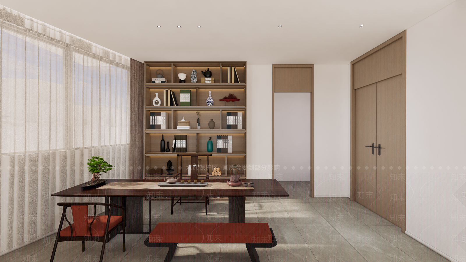 中式中古茶餐厅SU模型下载【ID:1192434012】