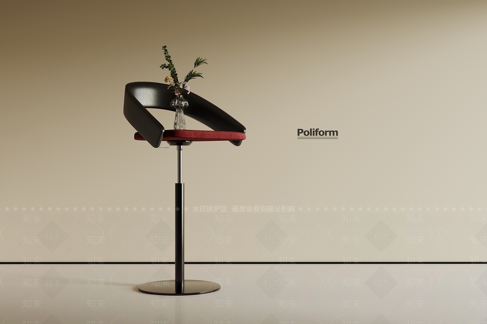 现代吧凳3D模型下载【ID:1190265771】