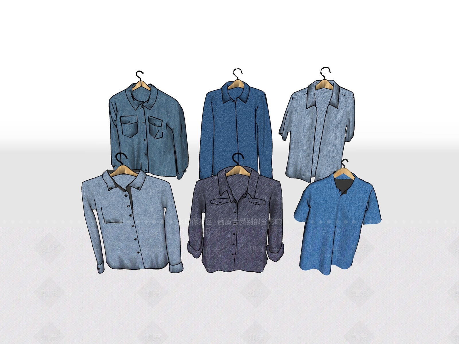 衣服SU模型下载【ID:1190267763】