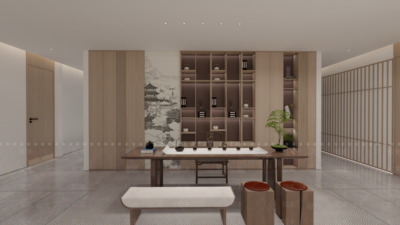 新中式中式茶餐厅SU模型下载【ID:1192433975】