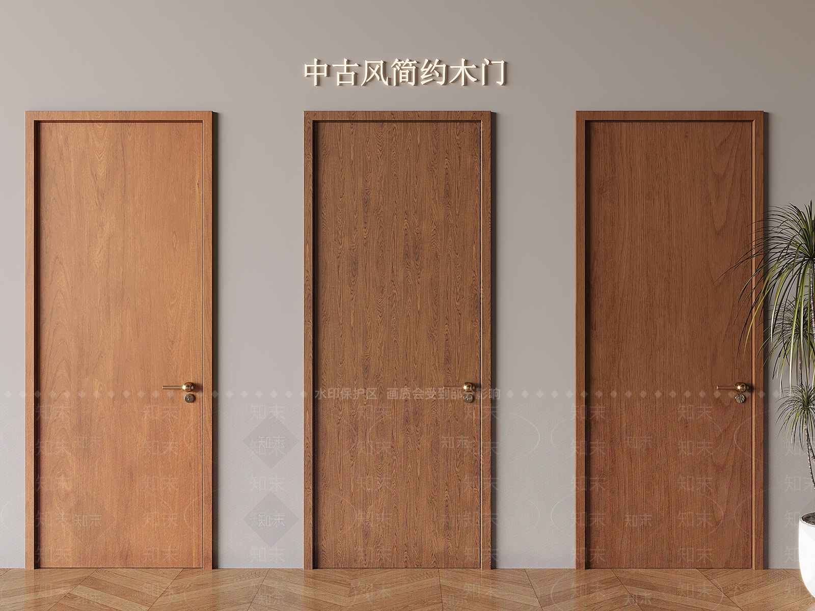 简约中古单开门3D模型下载【ID:1190270044】