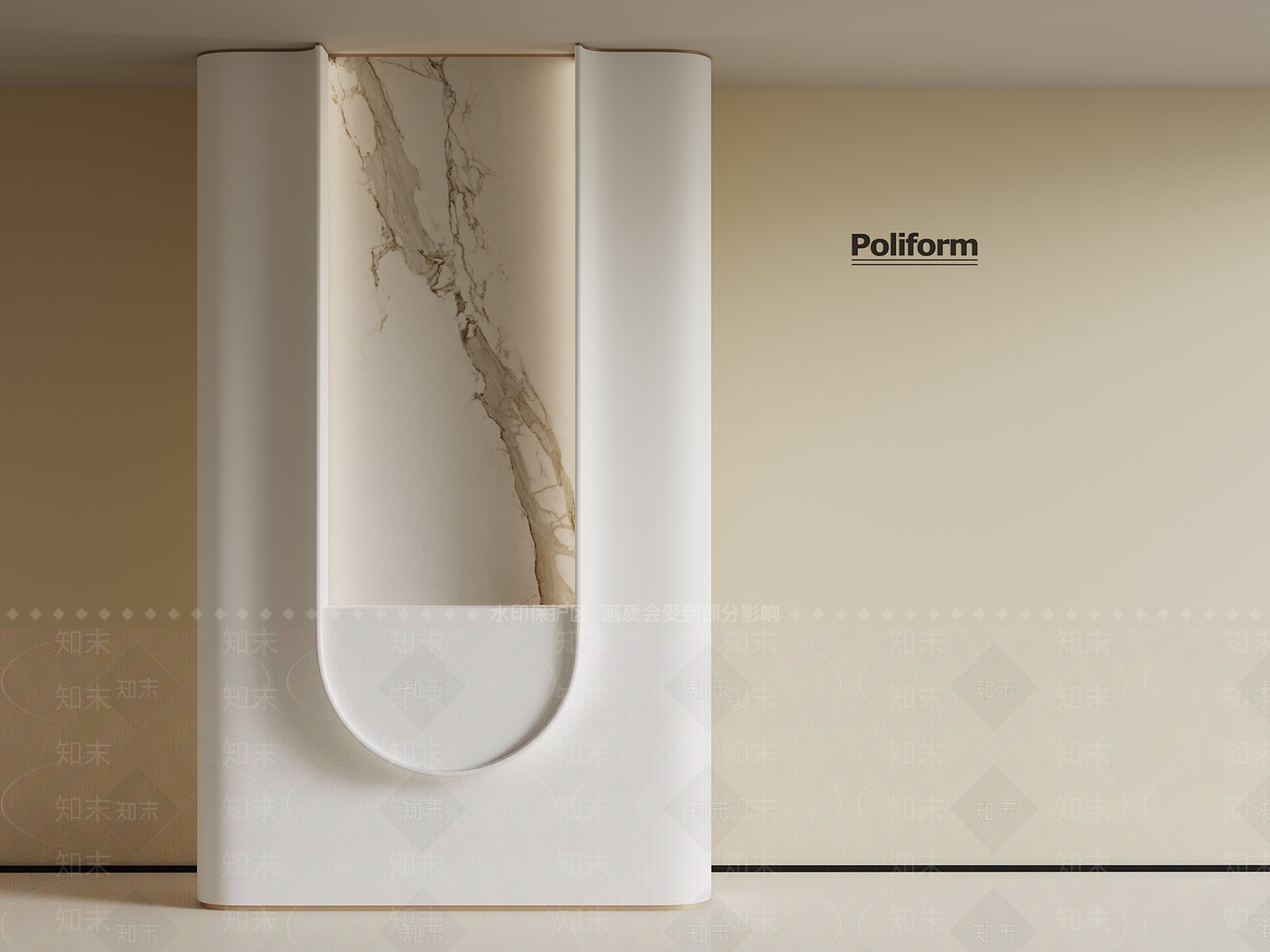 法式奶油隔断SU模型下载【ID:1190271558】