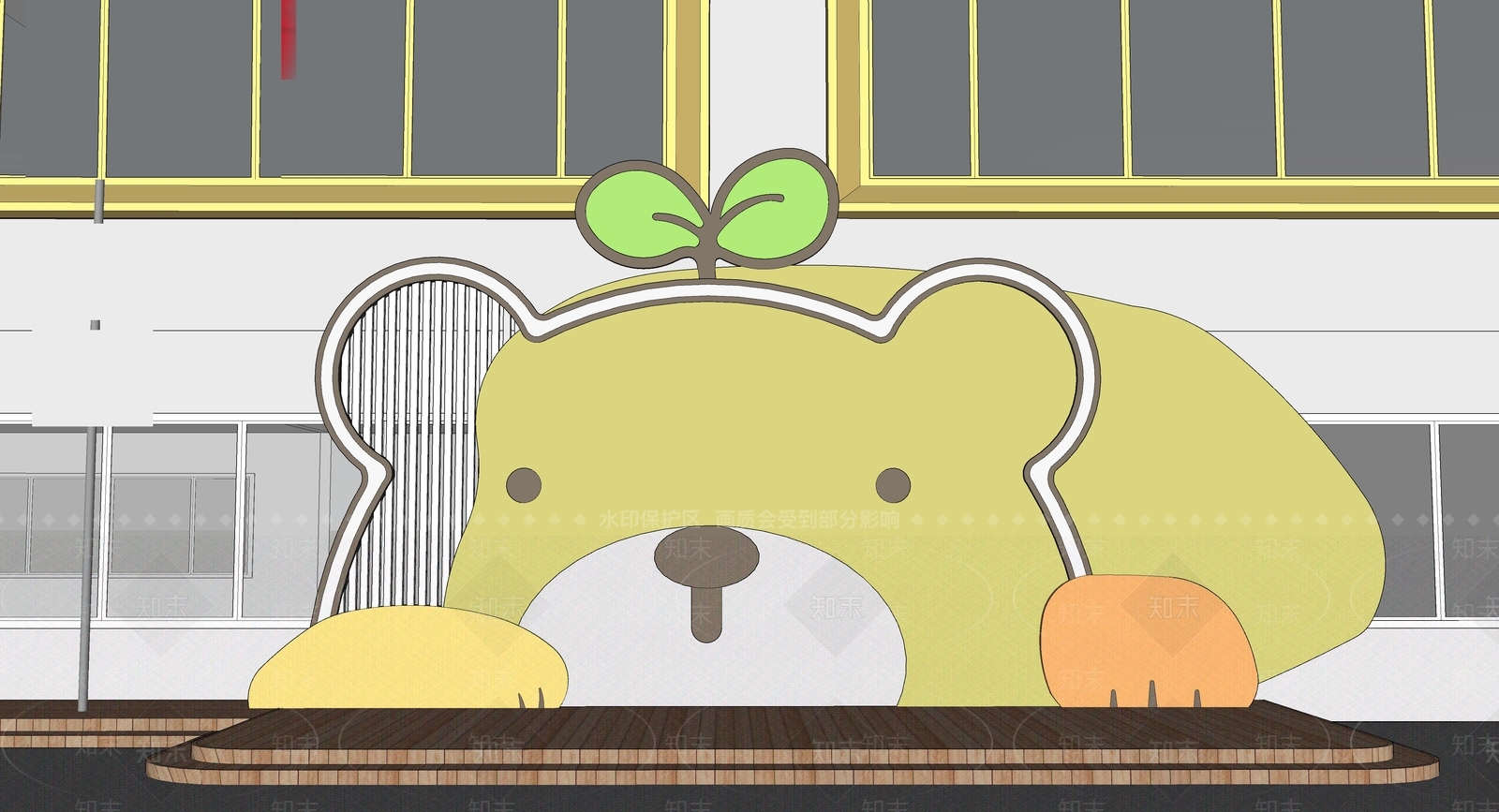 现代简约校园景观SU模型下载【ID:1190271944】