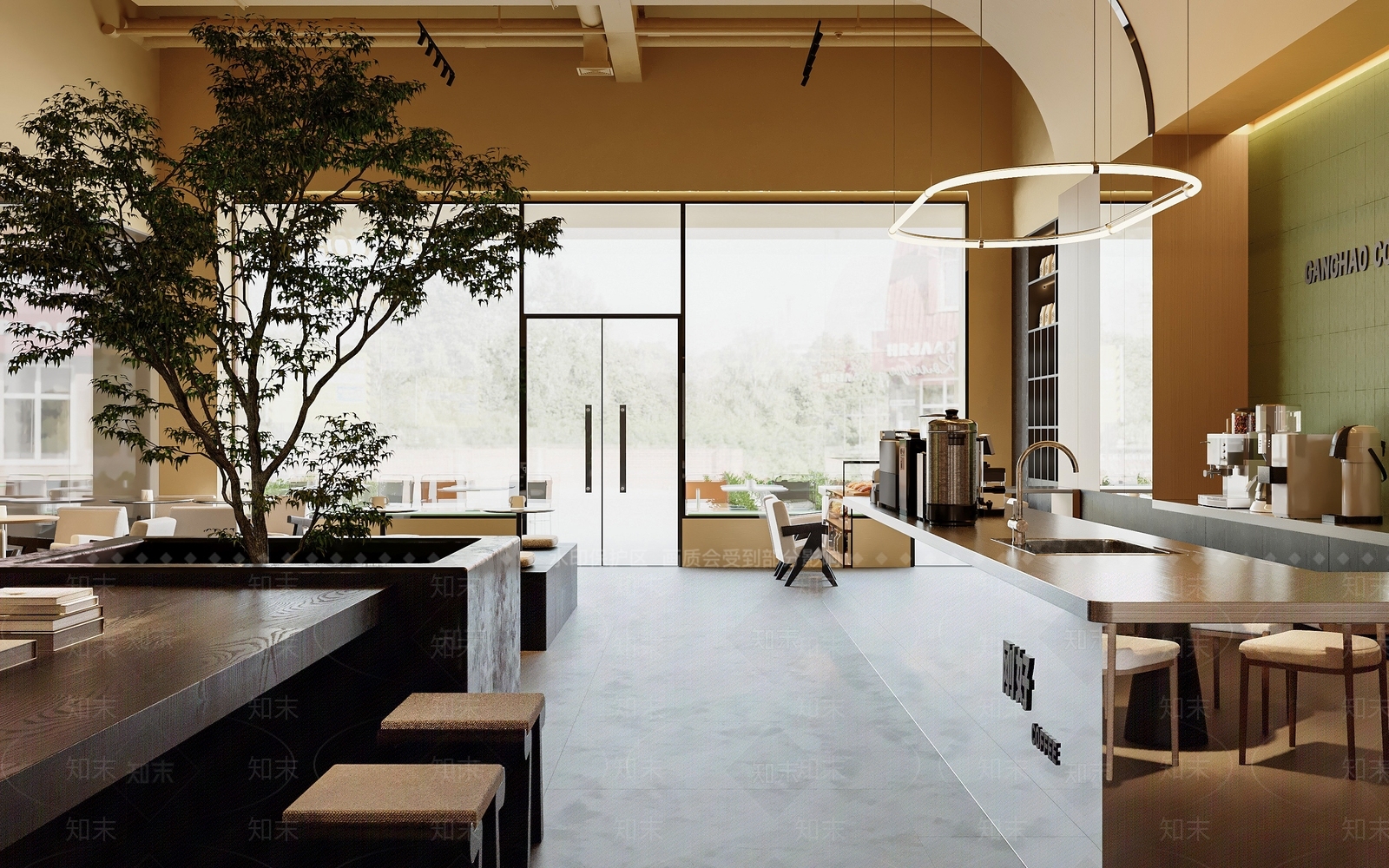 极简奶油咖啡厅3D模型下载【ID:1190274696】