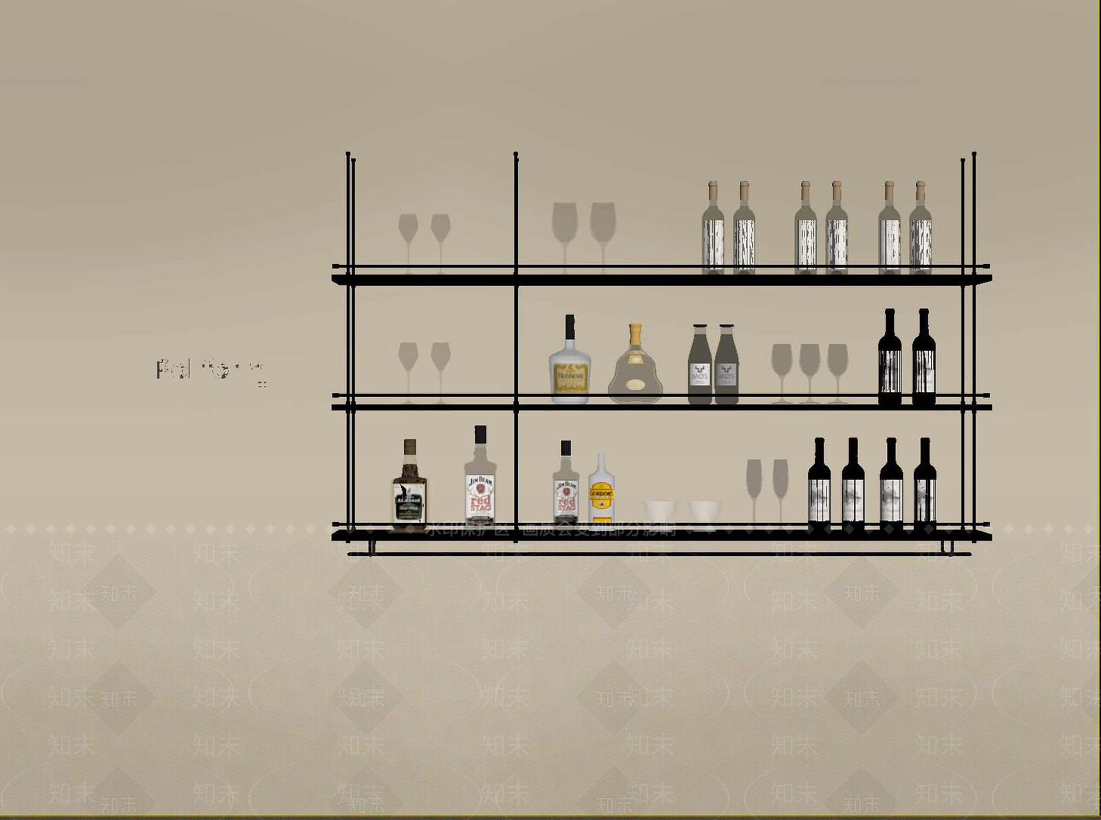 现代酒架SU模型下载【ID:1190276233】