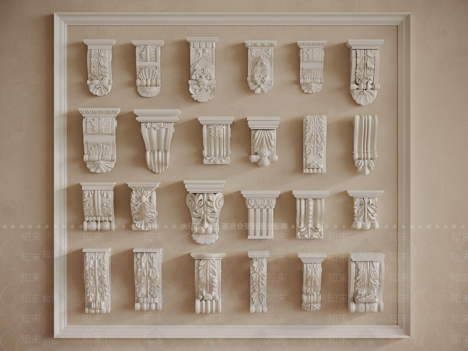 法式欧式雕花SU模型下载【ID:1190277548】