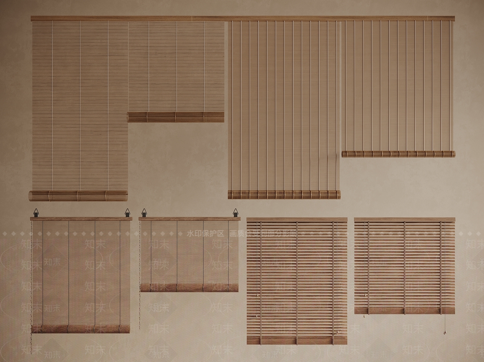 中式中古窗帘SU模型下载【ID:1190278693】