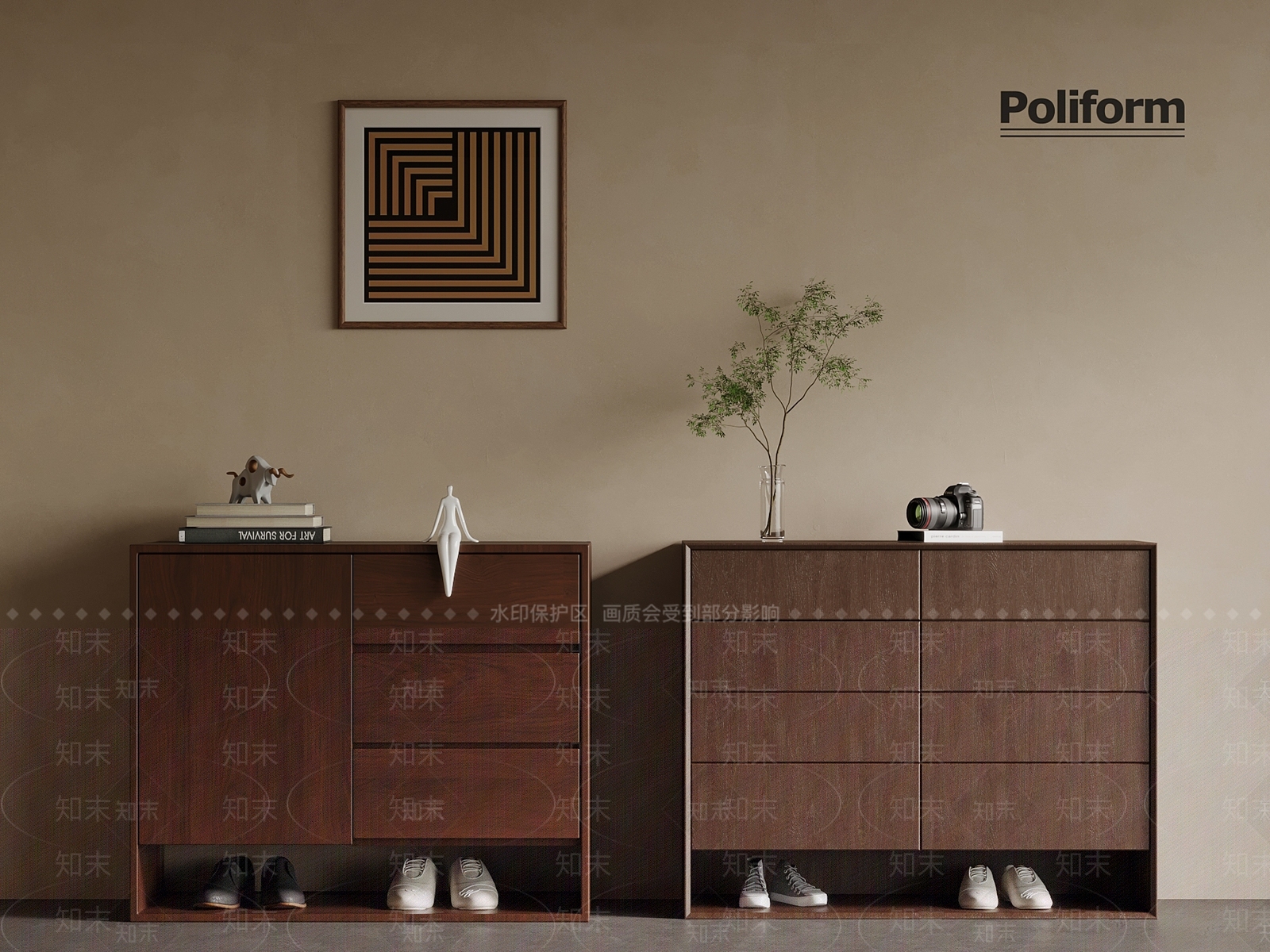 新中式鞋柜3D模型下载【ID:1190278873】