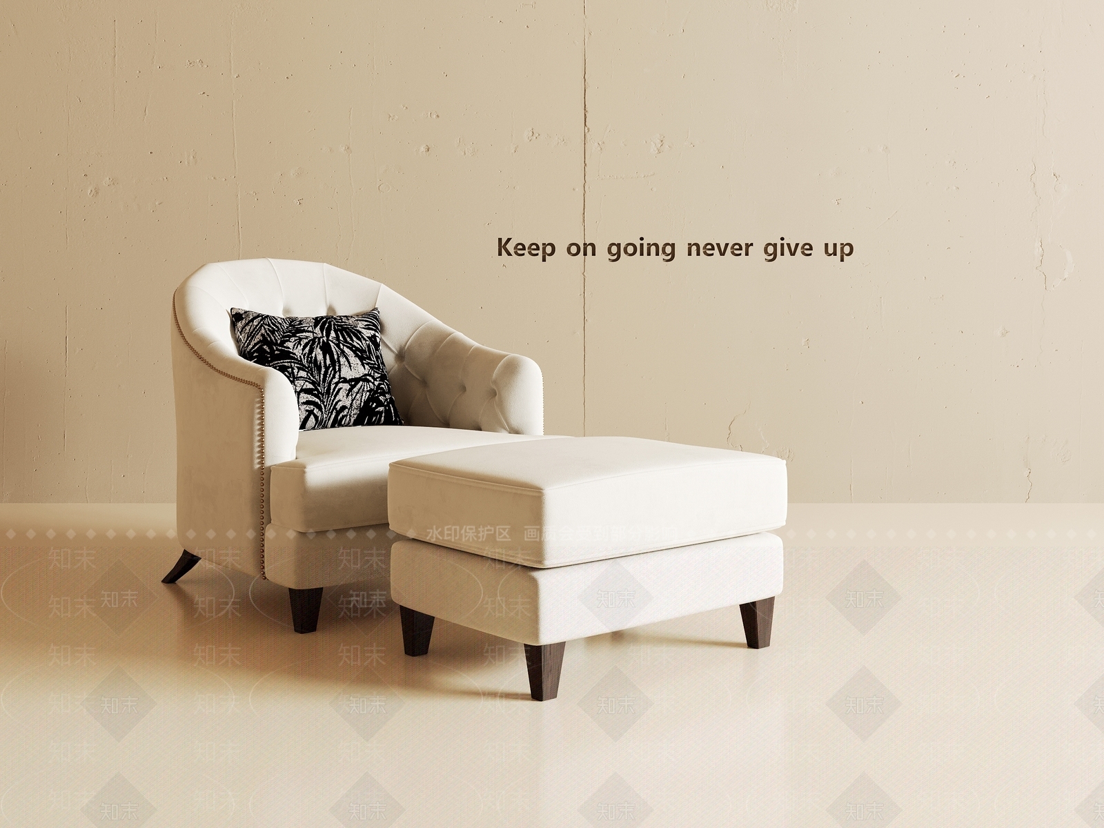 现代美式单人沙发3D模型下载【ID:1190279787】