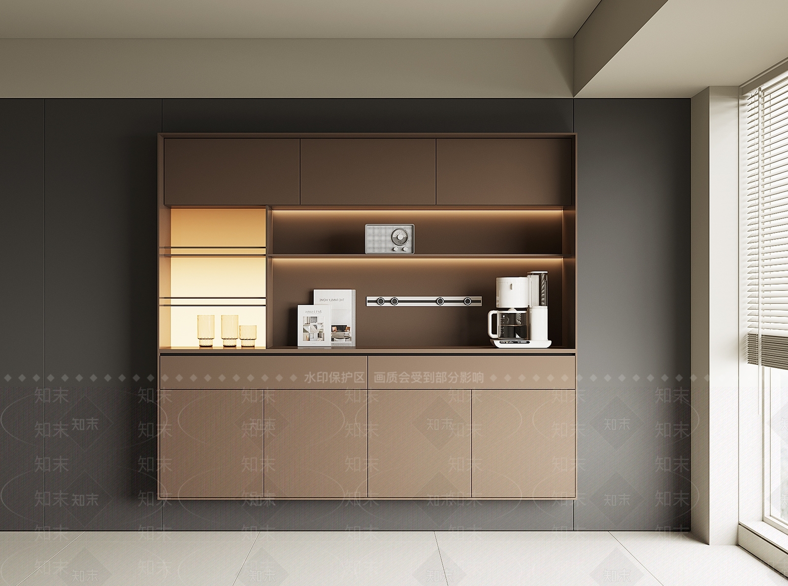 现代餐边柜3D模型下载【ID:1190284263】