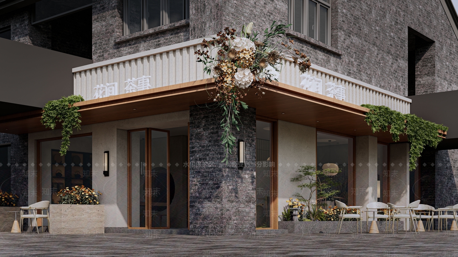 新中式复古花店SU模型下载【ID:1190289203】