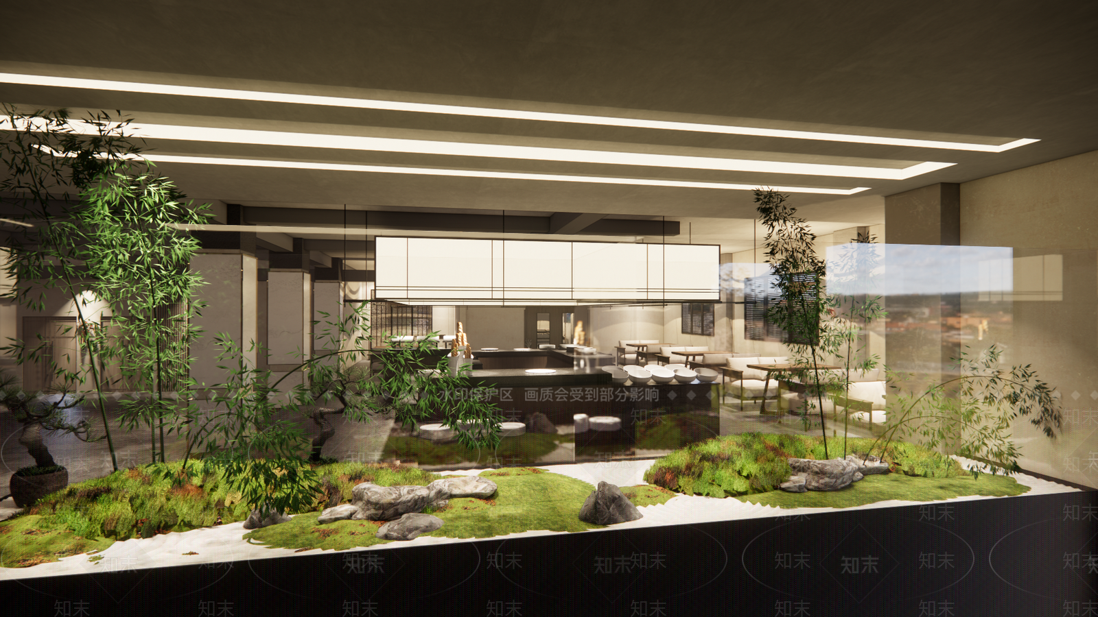 新中式中式自助餐厅SU模型下载【ID:1190289440】