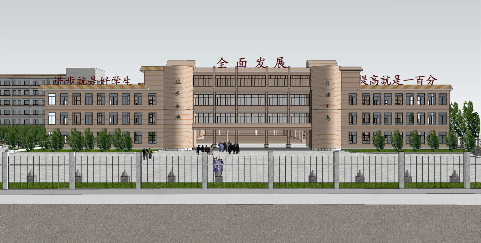 现代学校建筑SU模型下载【ID:1190290088】
