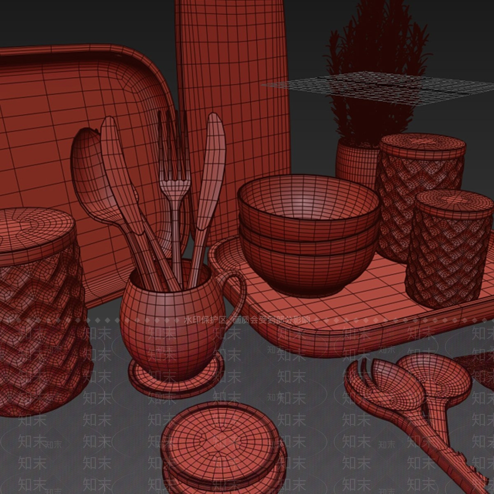 摆件组合3D模型下载【ID:1190290776】