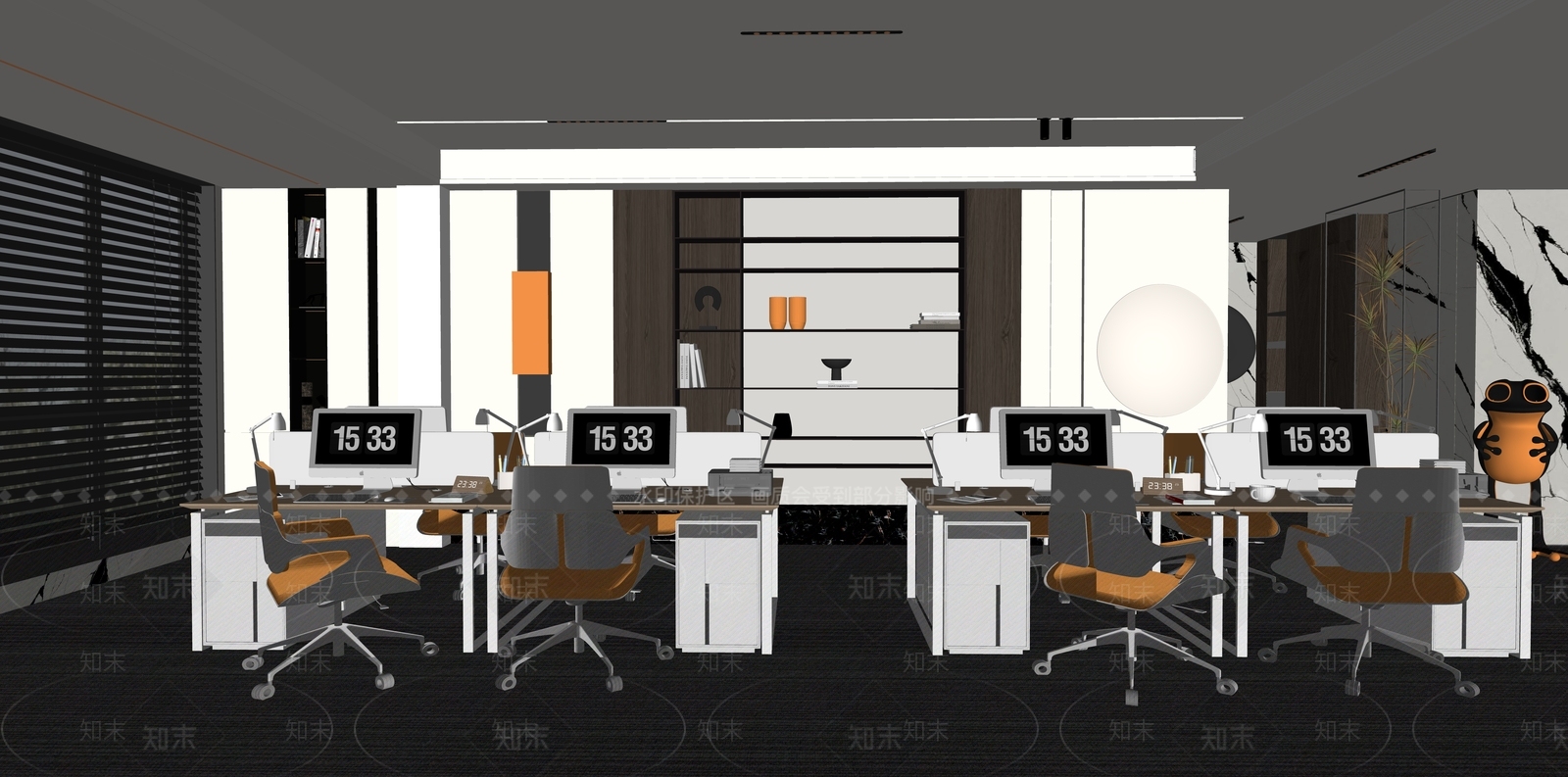 现代办公大堂SU模型下载【ID:1190293030】