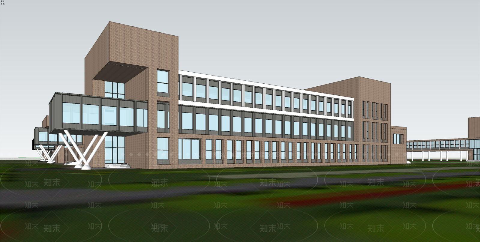 现代学校建筑SU模型下载【ID:1190294000】