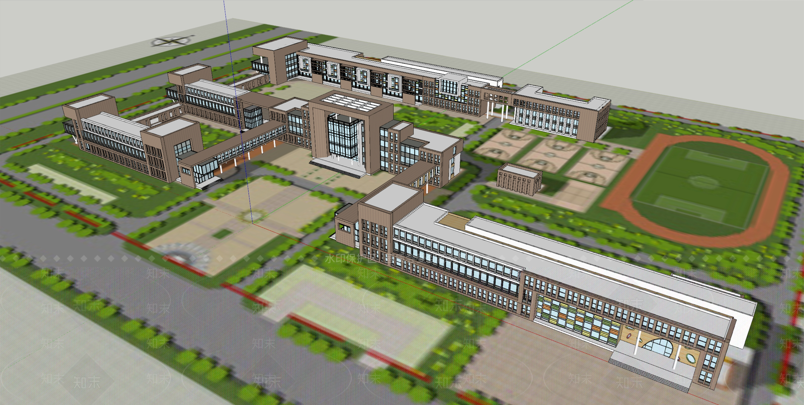 现代学校建筑SU模型下载【ID:1190294000】