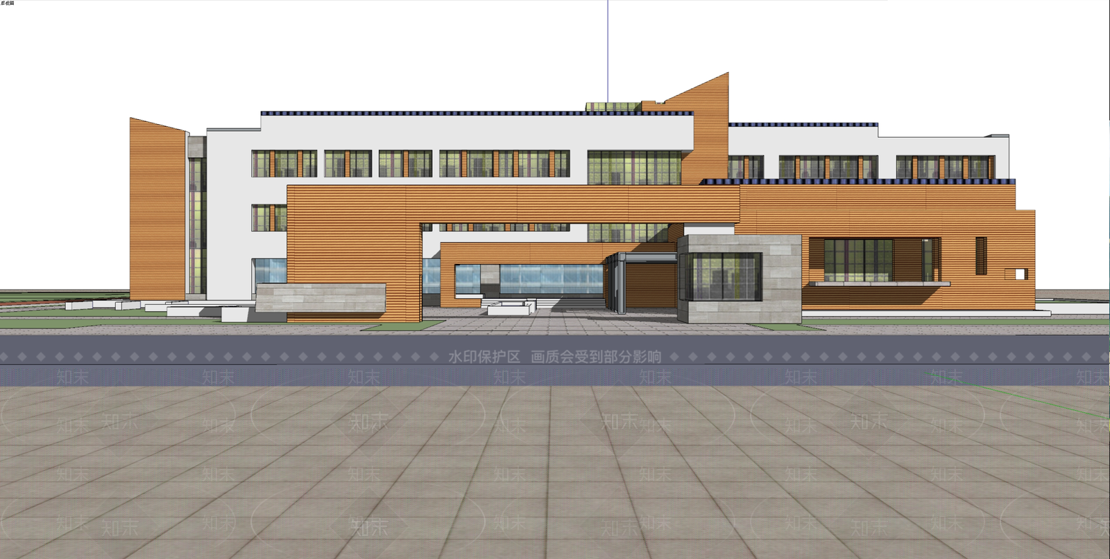 现代学校建筑SU模型下载【ID:1190295595】
