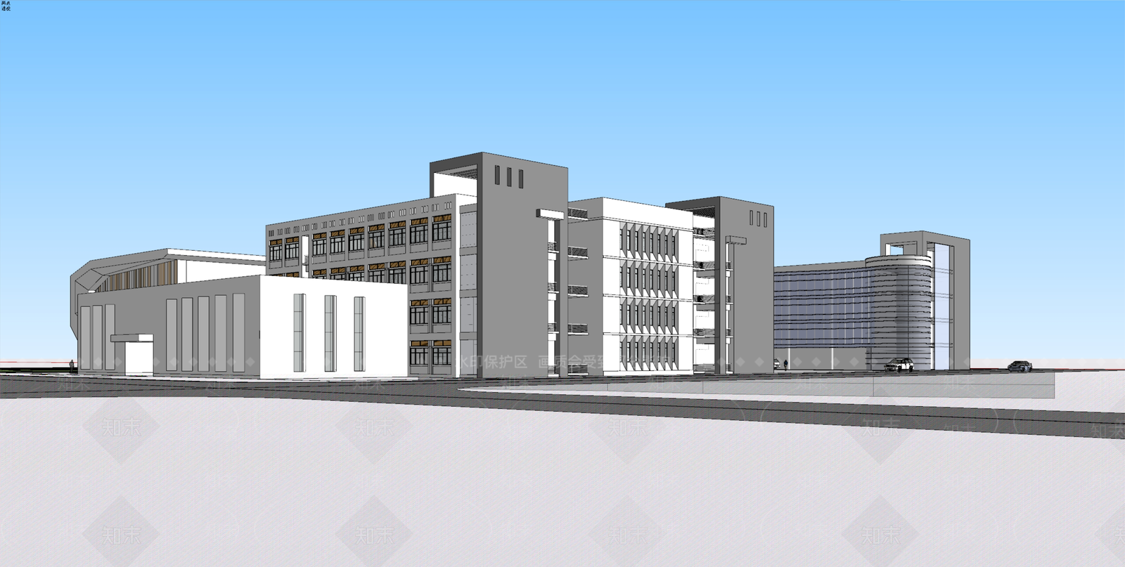 现代学校建筑SU模型下载【ID:1190295926】