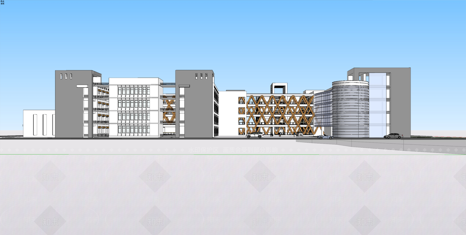 现代学校建筑SU模型下载【ID:1190295926】