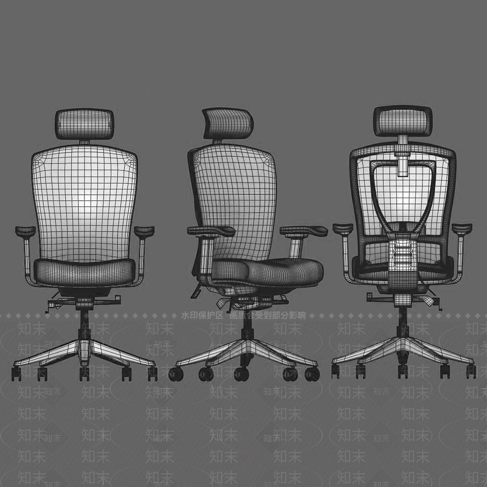 办公桌椅3D模型下载【ID:1190296362】