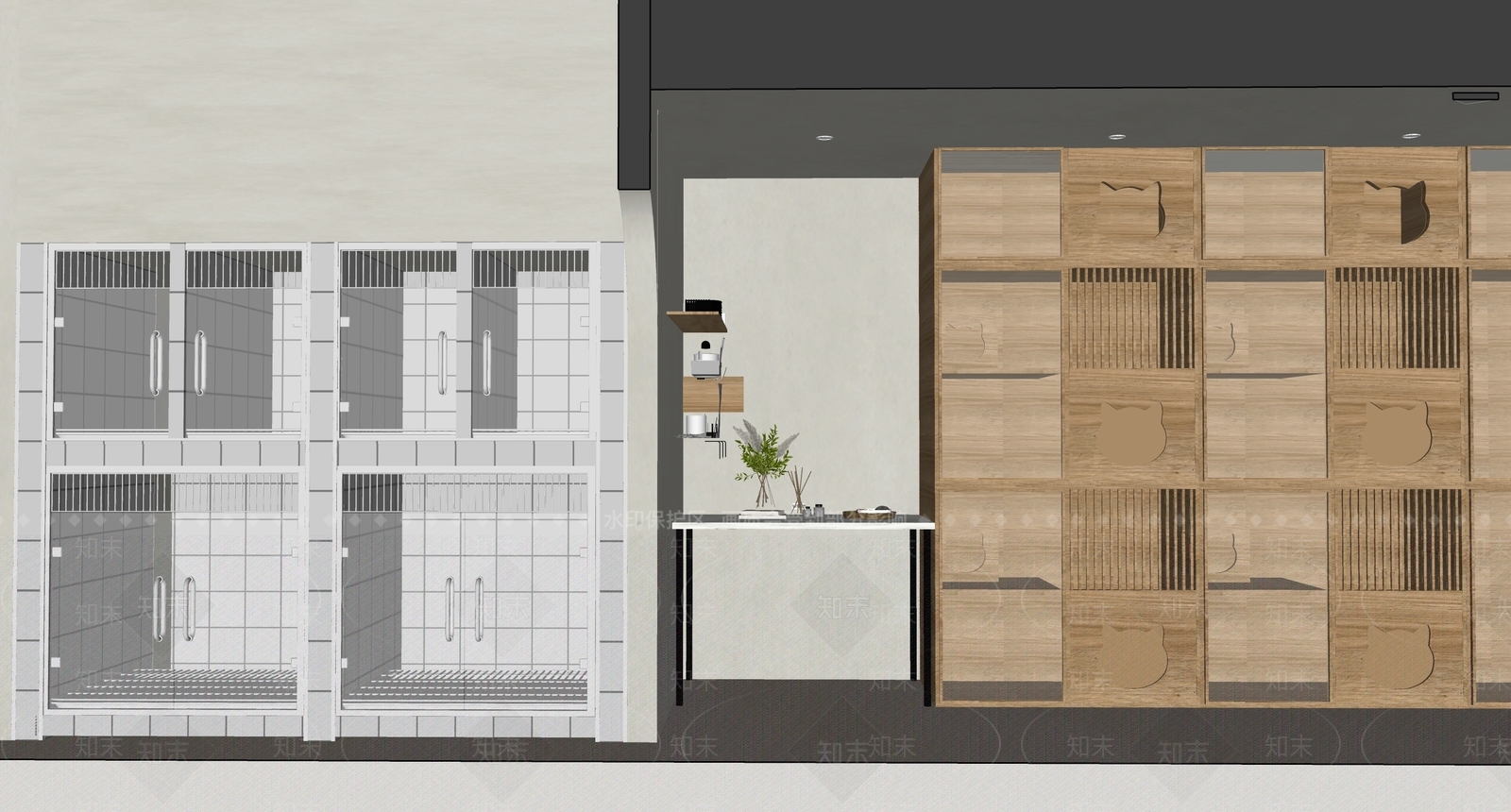 现代简约宠物店SU模型下载【ID:1190296665】